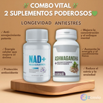 COMBO VITAL 🌿 2 SUPLEMENTOS PODEROSOS Ashwagandha + NAD con Resveratrol  💚